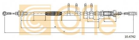 Трос ручного гальма перед Fiat Ducato 2006- база L=3800 (2645/2390mm) COFLE 104742 (фото 1)