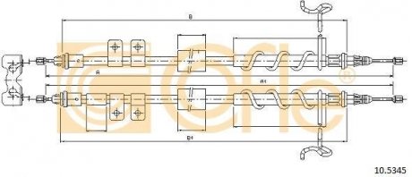 Трос ручного тормоза COFLE 105345 (фото 1)