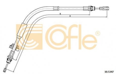 Трос ручного тормоза перед.Ford Tourneo Cucstom Autobus 2012/04- COFLE 105347 (фото 1)