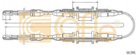 Трос ручного гальма Opel Kadett E 1.6-1.8 COFLE 10.591