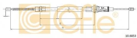 Трос ручного гальма зад. Л/П Opel Movano/Renault Master/Nissan Interstar 10/97- (барабанні гальма) 1420/1048 COFLE 106853