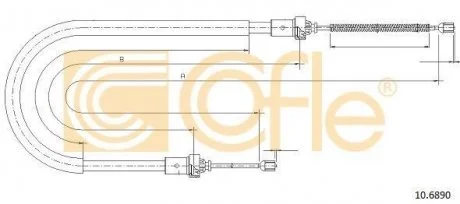Фото трос ручного гальма зад. COFLE 106890 Трос ручного гальма зад. COFLE 106890