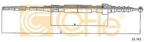 Трос ручного гальма COFLE 10742