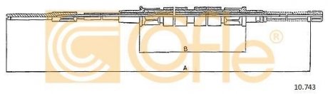 Трос ручного тормоза COFLE 10743
