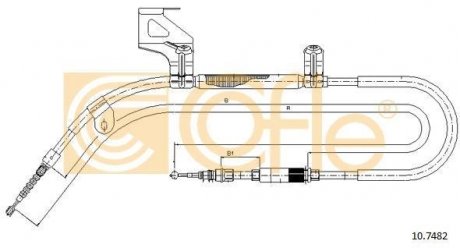 Трос ручного гальма зад. Л VW Passat 96- 1890/1577+158 COFLE 107482