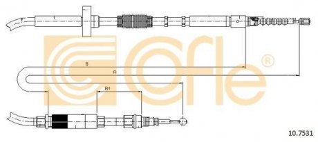 Трос ручного гальма задн. L/P 1805/1640 Audi A4 01.95- COFLE 107531