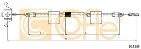 Трос ручника COFLE 108188