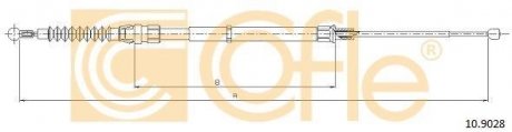 Трос ручного тормоза 10.9028 SKODA OCTAVIA 12- 1543/822 ZAWIESZENIE WIELOWAHACZOWE LEWA/PRAWA COFLE 109028