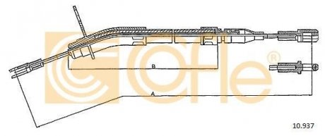 ТРОС РУЧНОГО ТОРМОЗА ЛЕВЫЙ DB W123 76-85 COFLE 10937 (фото 1)