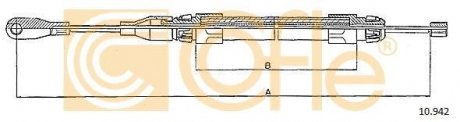 Трос ручного тормоза пер. Mercedes 200-300 85>DB 201,124 COFLE 10942 (фото 1)