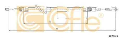 Трос ручного тормоза средний Vito (638) 96-03 (2925/2715) COFLE 10.9831