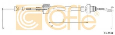 Трос сцепления Opel Corsa B/Tigra 93-9/96 727мм COFLE 112531