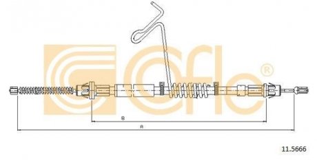 Трос ручника правый Ford Tansit Connect 04/00- 1310/1018mm COFLE 115666 (фото 1)