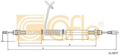 Трос ручного гальма COFLE 115677