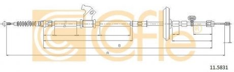 Трос ручного тормоза зад. Л OPEL ASTRA J 09- COFLE 115831 (фото 1)