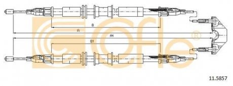 Трос ручного гальма COFLE 115857