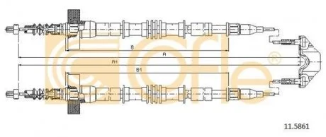 Фото трос ручника COFLE 115861 Трос ручника COFLE 115861