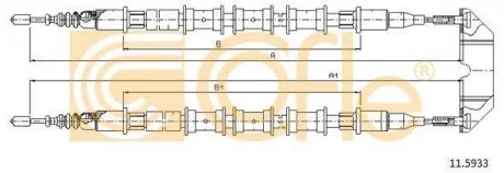 Фото 1 - трос ручника COFLE 115933 Трос ручника COFLE 115933 (фото 1)