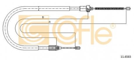 Трос ручного гальма правий Renault Clio 1.2-1.4 98- COFLE 116583