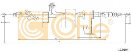 Трос ручного тормоза COFLE 120104