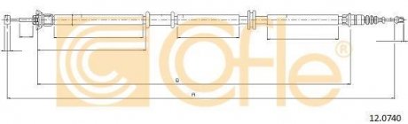 Трос ручного тормоза COFLE 120740