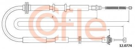 Трос ручного тормоза COFLE 120774
