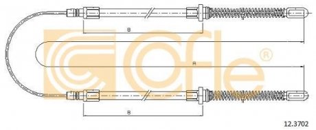 Трос ручника COFLE 12.3702