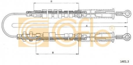 Трос ручника COFLE 14013 (фото 1)