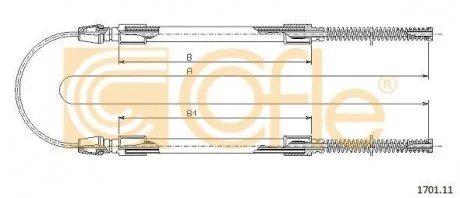 Трос ручного гальма COFLE 170111