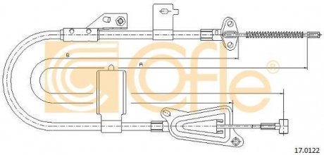 Трос ручного тормоза COFLE 170122 (фото 1)