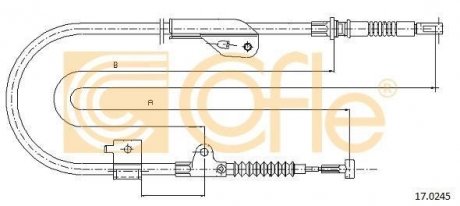 Трос ручного тормоза COFLE 170245 (фото 1)