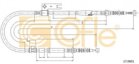 Трос ручного гальма COFLE 170601