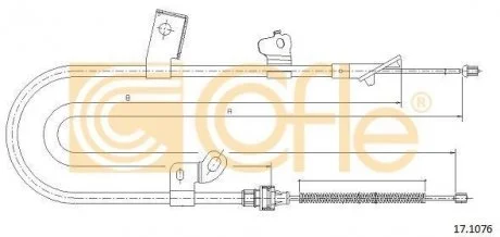 Трос ручного гальма COFLE 171076