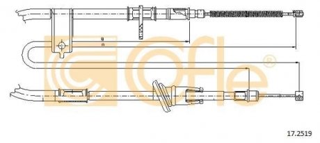 Трос ручного тормоза COFLE 172519 (фото 1)