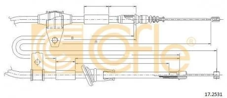 Трос ручного гальма COFLE 172531