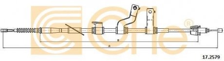 Трос ручного гальма зад. Hyundai i30 1.4-1.6 12- Л. (диск) (1750/1533) COFLE 17.2579