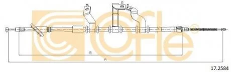 Трос ручного гальма Hyundai Tucson (04-10) (1875/1665mm) правий R COFLE 172584