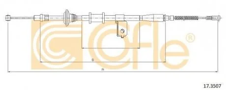 Фото 1 - трос ручного гальма COFLE 173507 Трос ручного гальма COFLE 173507 (фото 1)