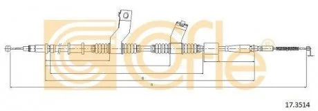 Трос ручного гальма.r. SPARK /P/ COFLE 173514
