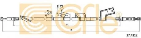 Трос стояночного гальма правий COFLE 174112