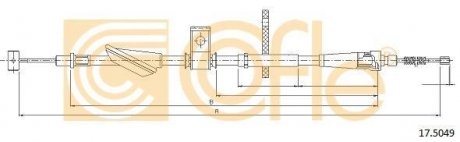 Трос стояночного тормоза задний правый IGNIS 02- P COFLE 175049 (фото 1)