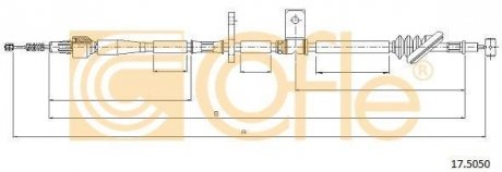 Трос ручного гальма COFLE 175050