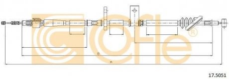 Трос ручного тормоза COFLE 175051 (фото 1)