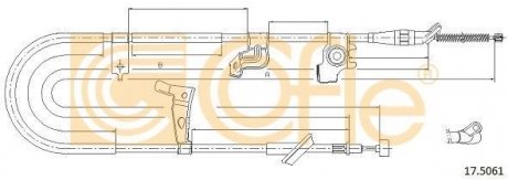 Трос ручного гальма COFLE 175061