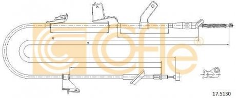 Трос ручного тормоза COFLE 175130