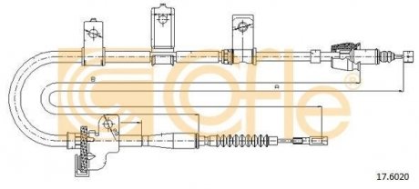 Трос ручного тормоза COFLE 176020 (фото 1)