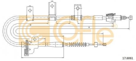 Трос ручного тормоза COFLE 176061 (фото 1)