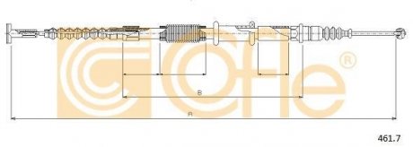 Трос ручного тормоза COFLE 4617