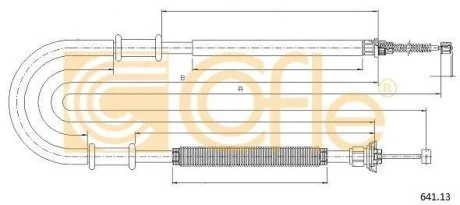 Трос ручного гальма лівий Fiat Doblo 1.2-1.9JTD 03 COFLE 64113