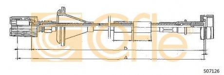 Трос спидометра, 94-02 1410mm (c гайкой)) COFLE S07126